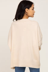 Cream Drop Shoulder Sweater