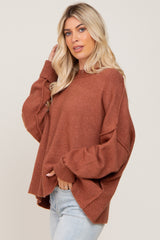 Rust Drop Shoulder Sweater