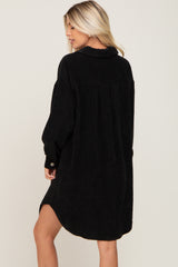 Black Corduroy Button Down Dress