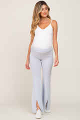 Light Blue Terry Flare Maternity Lounge Pants