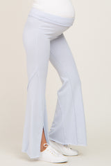 Light Blue Terry Flare Maternity Lounge Pants