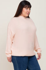 Light Pink Mock Neck Plus Sweater