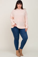 Light Pink Mock Neck Plus Sweater