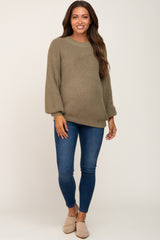 Olive Soft Knit Maternity Sweater