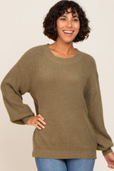 Olive Soft Knit Maternity Sweater