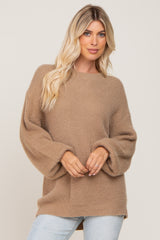 Taupe Soft Knit Maternity Sweater