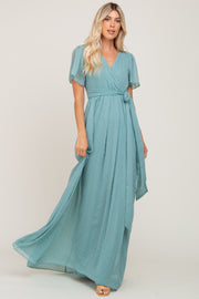 Jade Swiss Dot Chiffon Maxi Dress