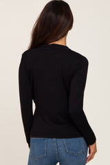 Black Long Sleeve Wrap Nursing Top