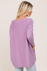 Light Mauve Pocketed Dolman Sleeve Top