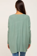 Light Olive Pocketed Dolman Maternity Top