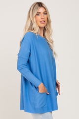 Aqua Pocketed Dolman Top