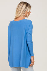 Aqua Pocketed Dolman Top