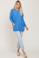 Aqua Pocketed Dolman Top