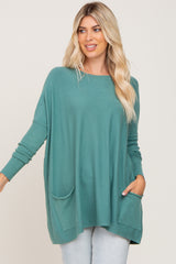 Light Teal Pocketed Dolman Top