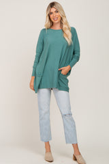 Light Teal Pocketed Dolman Top