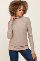 Mocha Mock Neck Maternity Knit Top