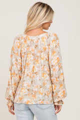 Sage Floral Long Sleeve Blouse