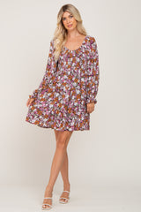 Black Multi-Color Floral Tiered Dress