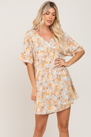 Sage Floral Short Sleeve Dress