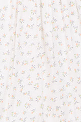 White Coral Floral Sweetheart Neckline Dress