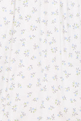 White Light Blue Floral Sweetheart Neckline Dress