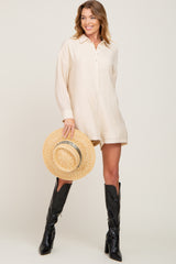 Ivory Collared Button Front Romper