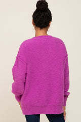 Magenta Fuzzy Knit Sweater