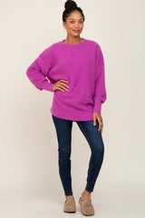 Magenta Fuzzy Knit Sweater