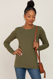 Olive Basic Long Sleeve Top