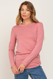 Mauve Basic Long Sleeve Top