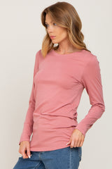 Mauve Basic Long Sleeve Top