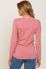 Mauve Basic Long Sleeve Top