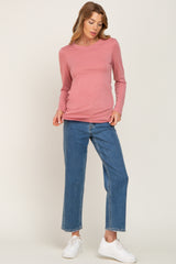 Mauve Basic Long Sleeve Top