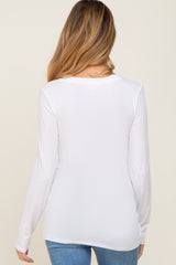 Ivory Basic Long Sleeve Maternity Top