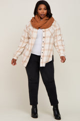 Cream Plaid Brushed Plus Flannel Top