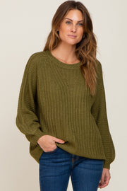 Olive Puff Sleeve Sweater