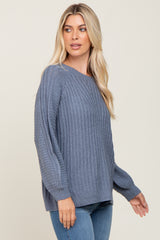 Blue Puff Sleeve Sweater