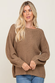 Mocha Puff Sleeve Sweater