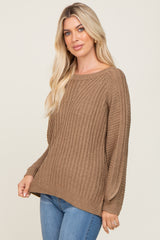 Mocha Puff Sleeve Sweater