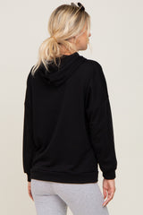 Black Heathered Hooded Sweatshirt