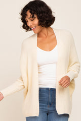 Beige Brushed Knit Dolman Sleeve Cardigan