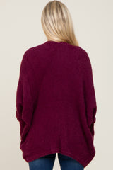 Plum Brushed Knit Dolman Sleeve Maternity Cardigan