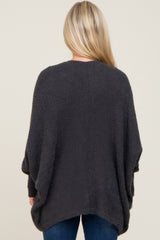 Charcoal Brushed Knit Dolman Sleeve Maternity Cardigan