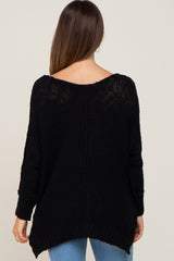 Black Chunky Knit Maternity Sweater