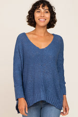 Blue Chunky Knit Sweater