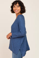 Blue Chunky Knit Sweater