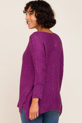 Purple Chunky Knit Sweater