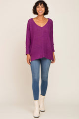 Purple Chunky Knit Sweater