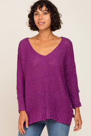 Purple Chunky Knit Sweater