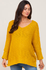 Mustard Chunky Knit Maternity Sweater